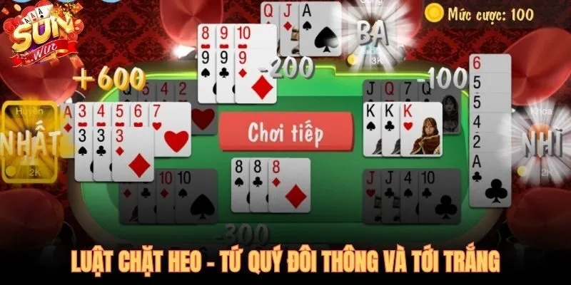 Tứ Quý và Đôi thông hai đòn phá Heo trong tiến lên miền Nam